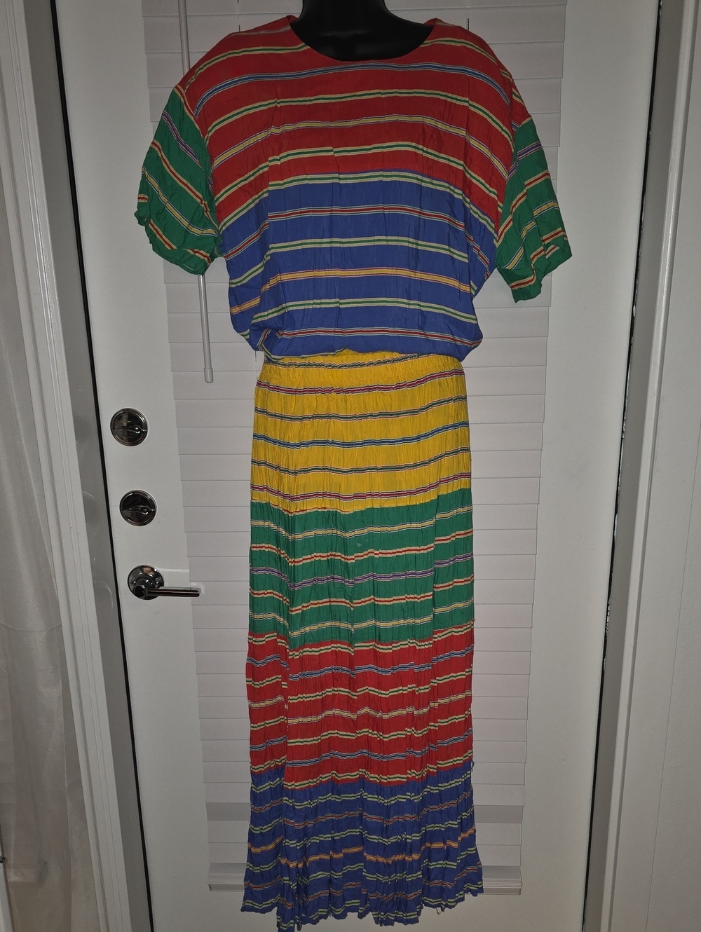 Vintage Sharon Young Rainbow Stripe Two Piece Set Medium Co-ord USA